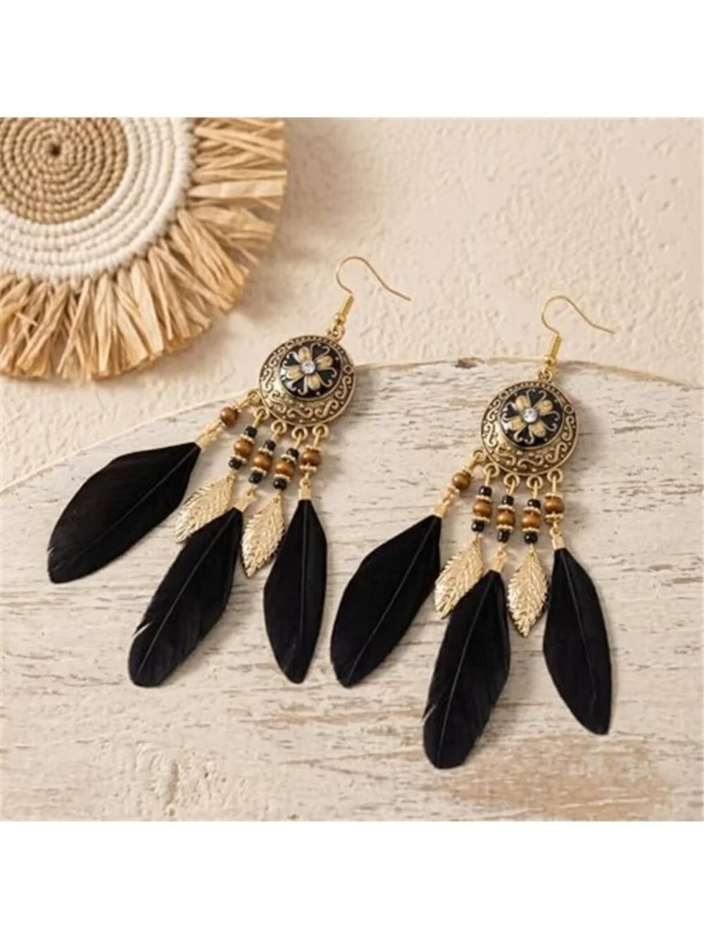 Lightweight Bohemian Feather Dangle Earrings